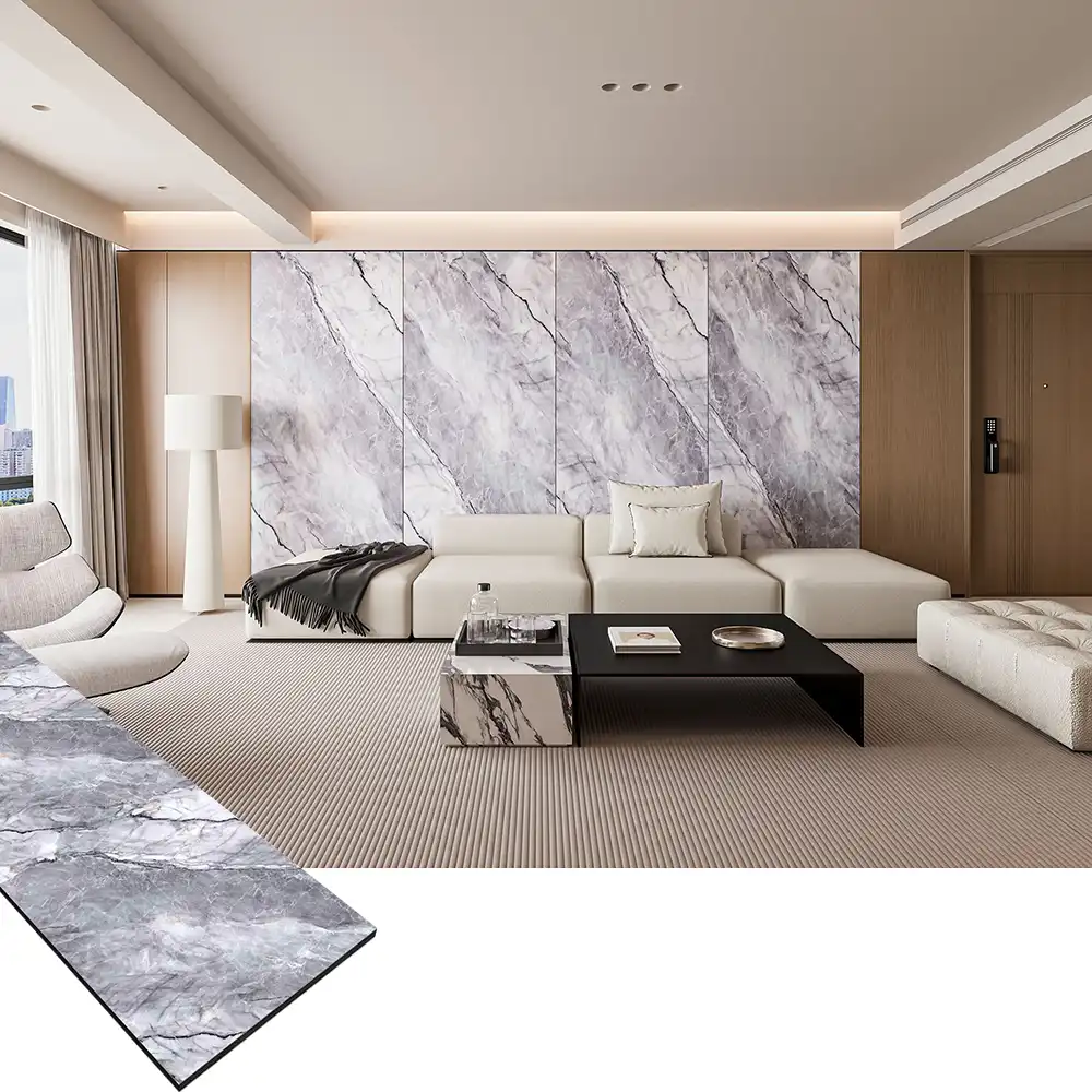 PET Stone Series Bamboo Charcoal Wall Panel Wood Veneer