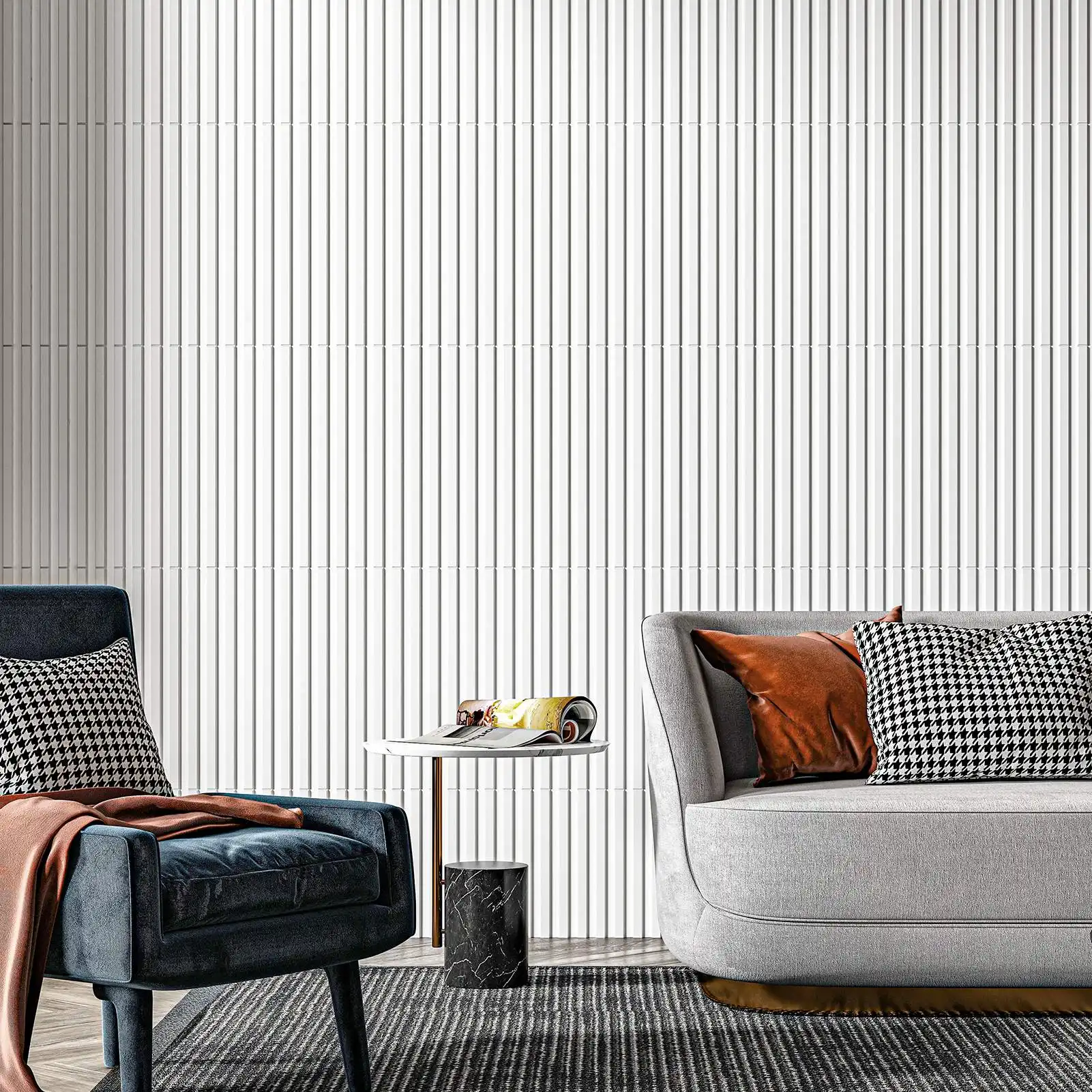 Eco-Friendly White 3D Wall Panels: Paintable, Sound-Absorbing, for Home & Office