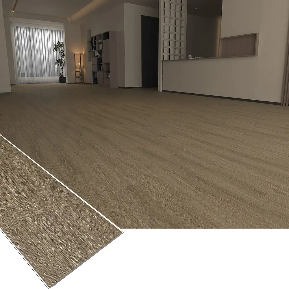 3D Embossed SPC Flooring Realistic Wood Grain Vinyl Tile