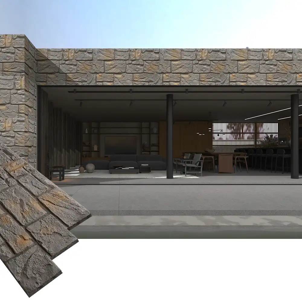 Stone Wall Panel Charcoal Gray